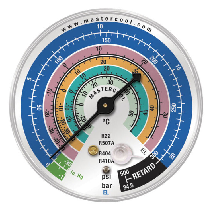 Mastercool EL — Gauge LP 63mm - R410A-22-404A-507