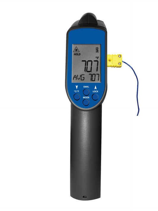 Mastercool 52225-A — Dual Temp' 30:1 Thermometer - IR+Laser/Contact - HVAC Tool for Professionals