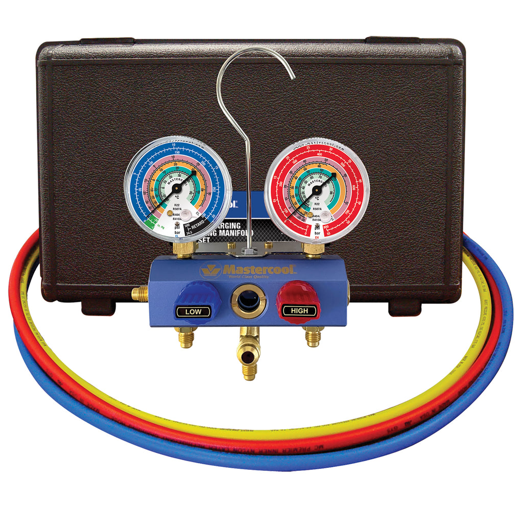 Mastercool 57261-E-413 — R410A 63mm 3/8" 150cm Hoses 5/16" Adapters