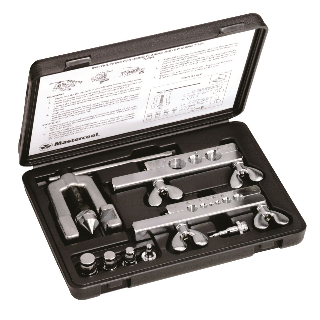 Mastercool 70053 45° Flaring and Swaging Tool Set (1/8" to 3/4") with Carrying Case