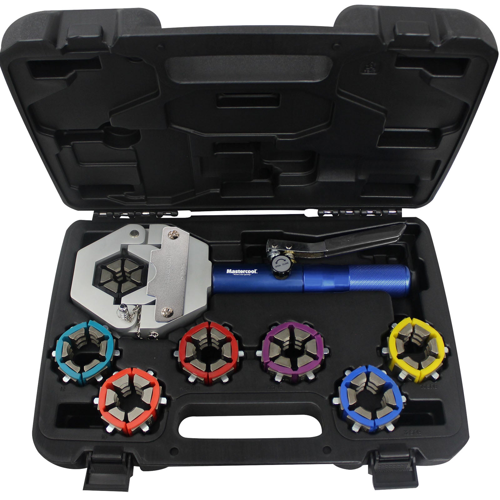 Mastercool 71500 Hydra-Krimp Hydraulic Hose Crimping Tool Kit with Complete Die Set