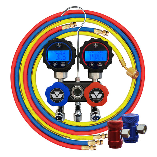 Mastercool 82172 — Black Series R1234yf Digital MINIFOLD 182cm - MastercoolTools.com 