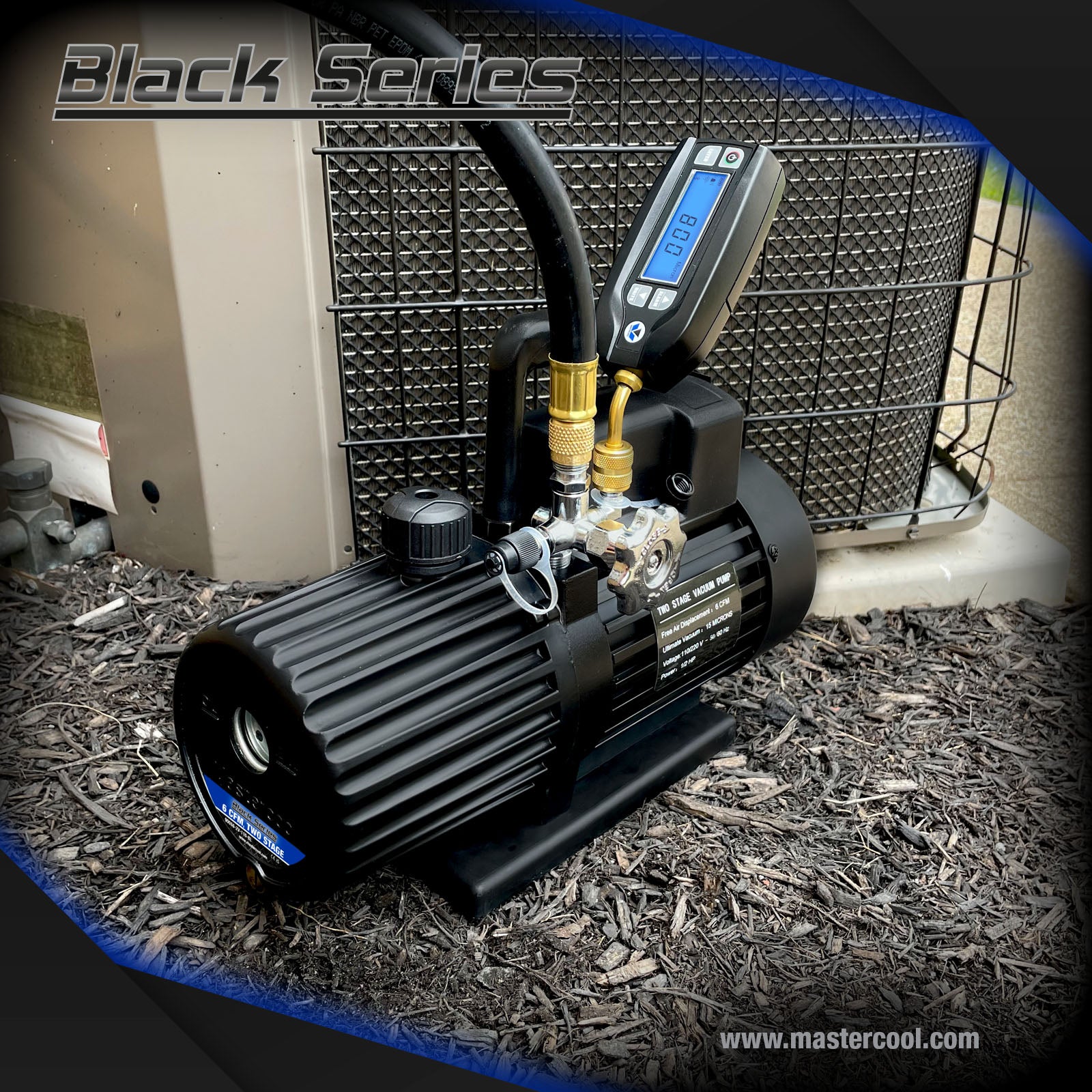 Mastercool 90063-2V-220-BL Black Series 2-Stage Vacuum Pump 70 lit/min 50Hz 1/3 HP