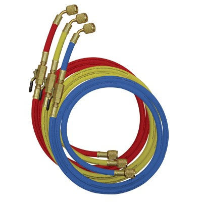 Mastercool 90262-60 Refrigerant Charging Lines 150cm Shut off Valves