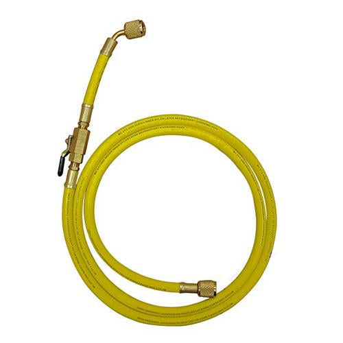 Mastercool Charging Hose Yellow 60 Inch 1/4 Manual Ball Valve