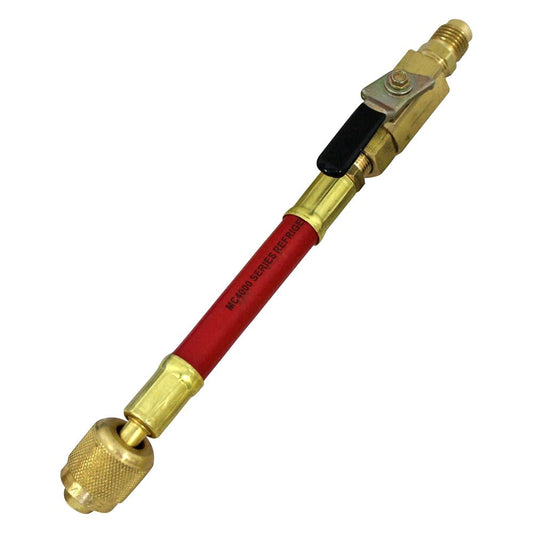 Mastercool Flexible Manual Red Straight Shut Off Valve 1/4 Flare