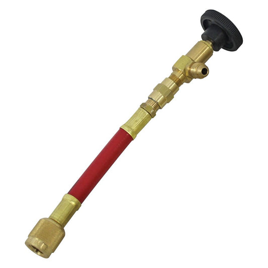 Mastercool 90 degree Shut-off Valve Red Hose 1/4 - 1/4