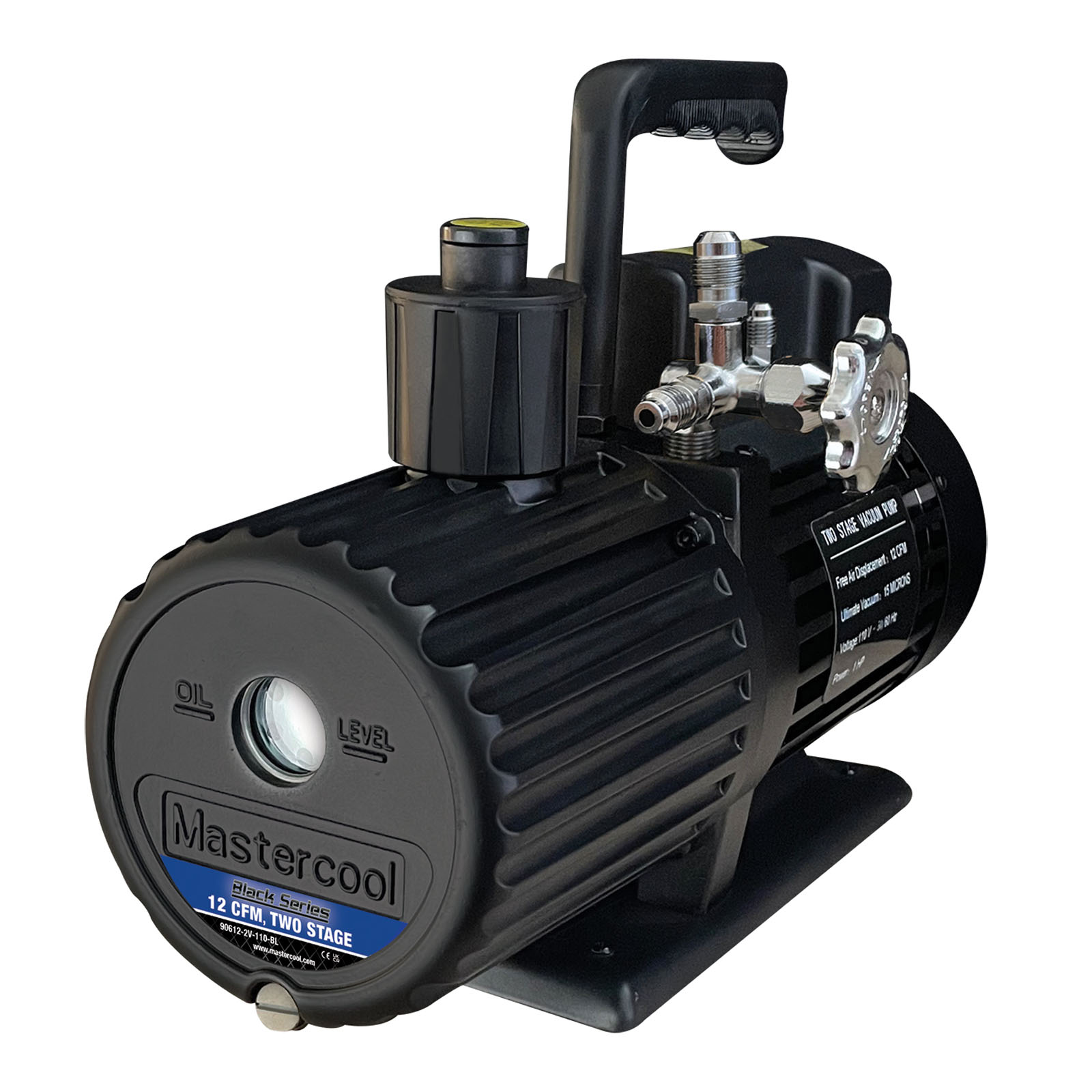 Mastercool 90612-2V-110-BL Black Series 12 CFM Two-Stage Vacuum Pump