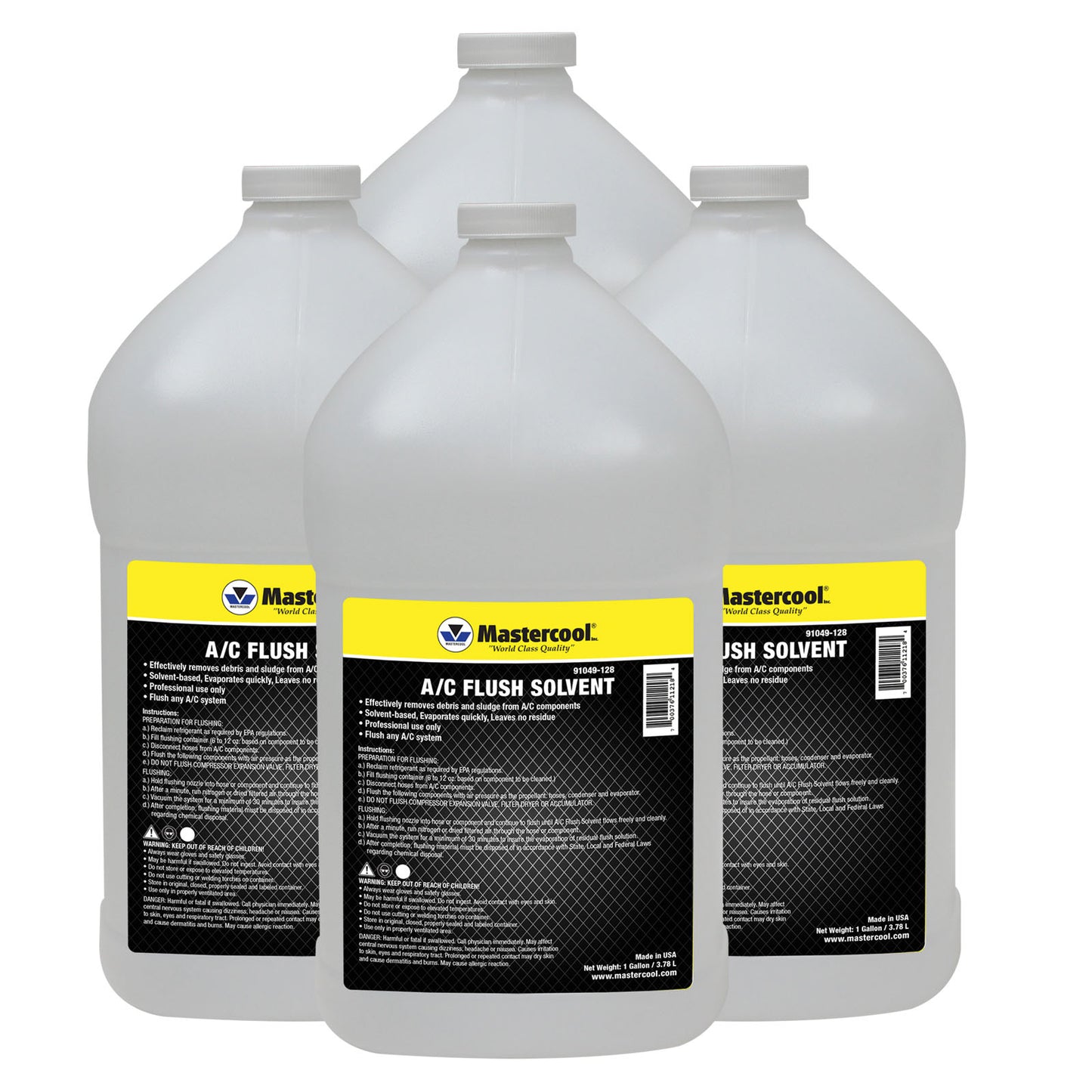 Mastercool 91049-128-4 — 4 Pack 3,79 lit/1gallon Flush Solvent Can