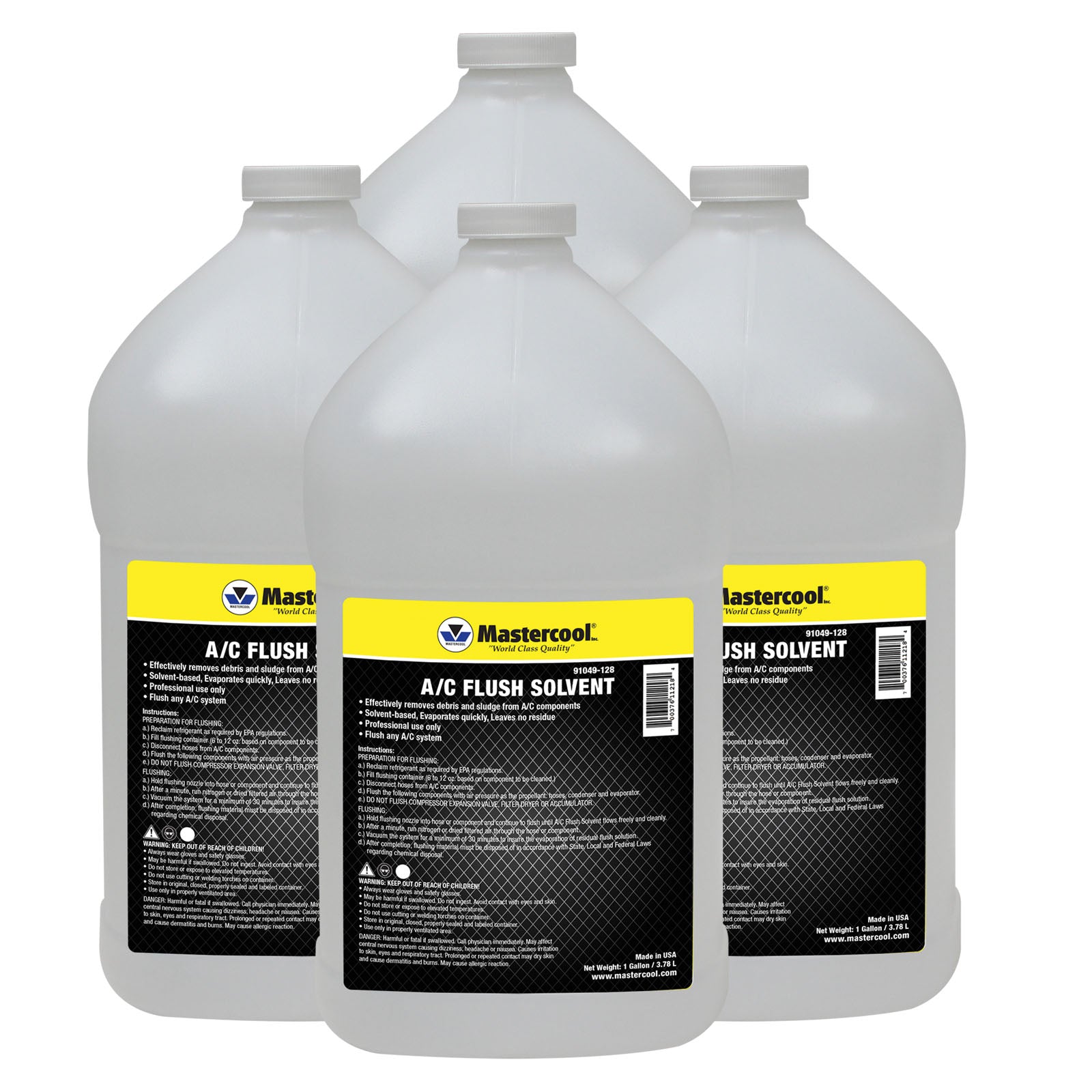 Mastercool 91049-128-4 4 Pack 3,79 lit/1gallon Flush Solvent Can