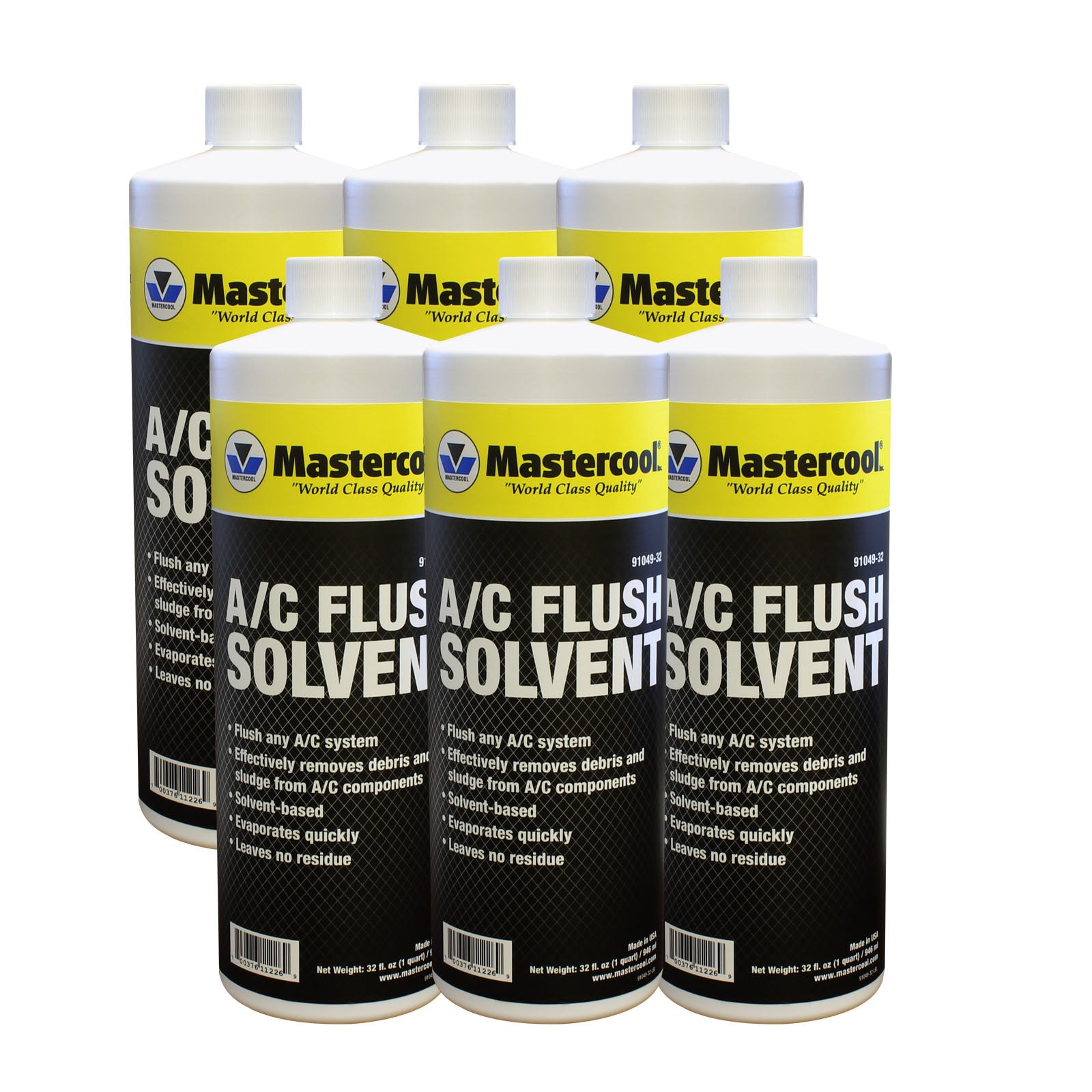Mastercool 91049-32-6 6 Pack 960 ml/32oz Flush Solvent can