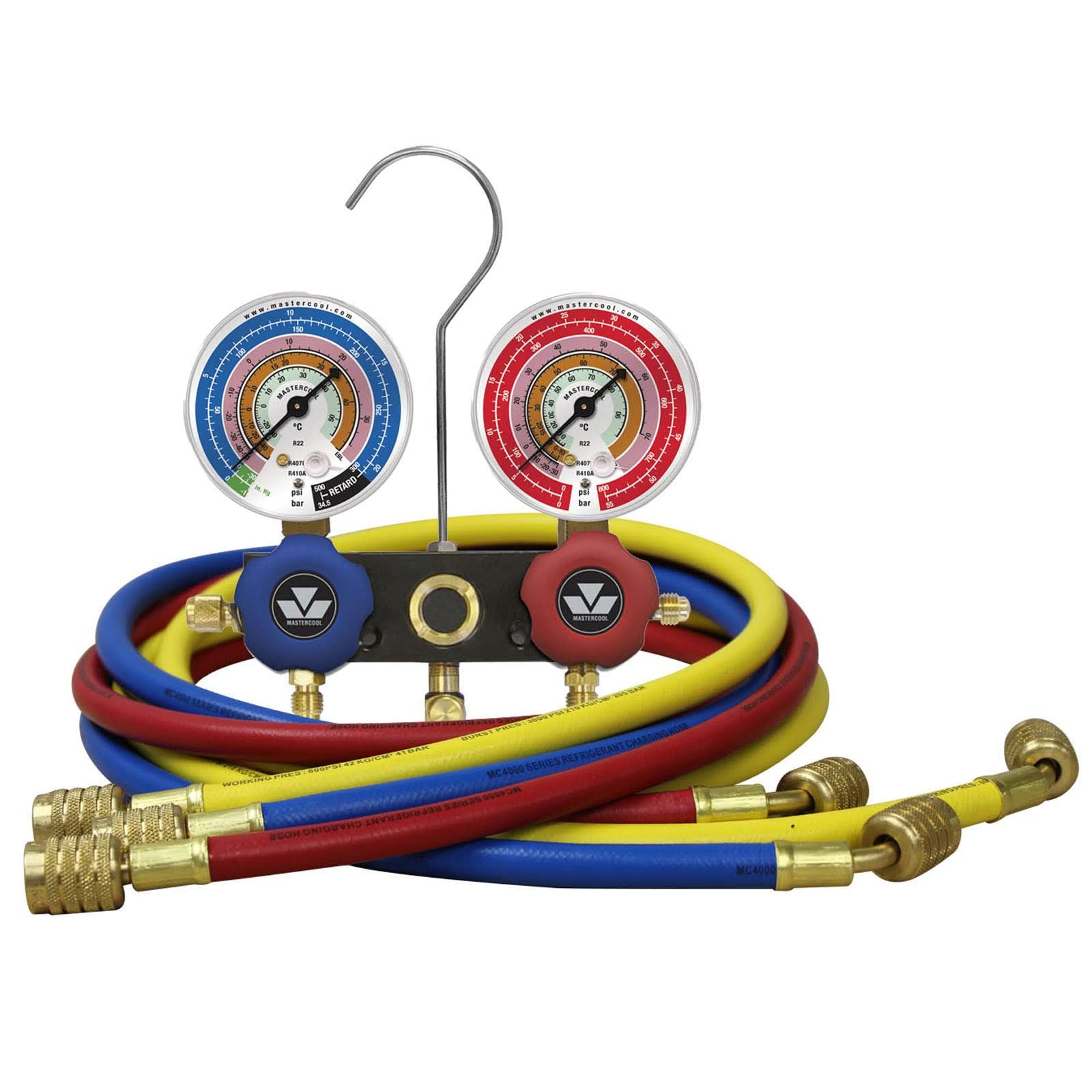Mastercool 93661-MB 2-way Manifold set 80mm R134a... 3-150cm hoses