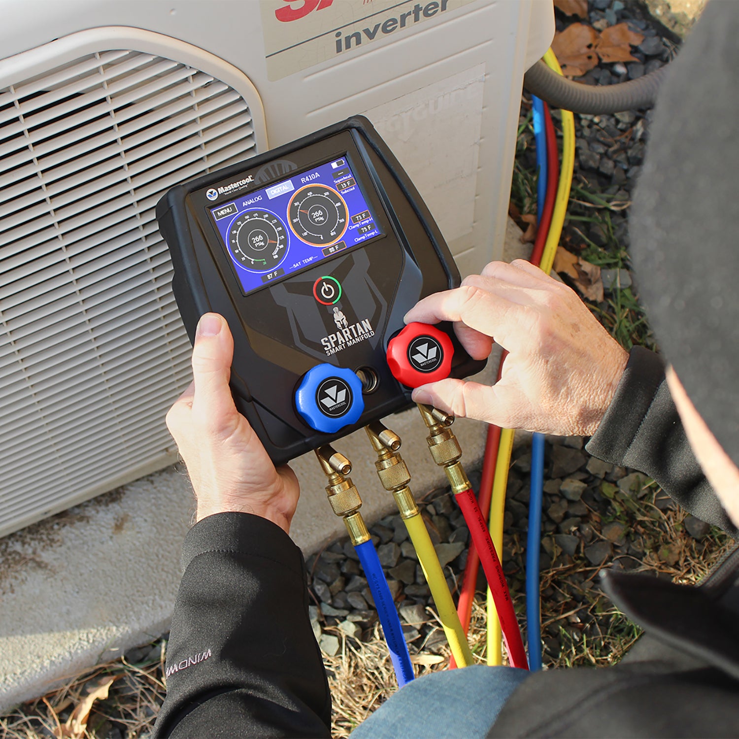 Mastercool 99926-BT-2 — SPARTAN Dig. 2W manifold, 3-150, 2 temp.clamps - HVAC Tool for Professionals