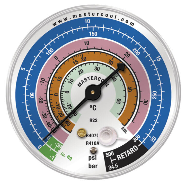 Mastercool EBL Gauge LP 80mm - R410A-407C-22